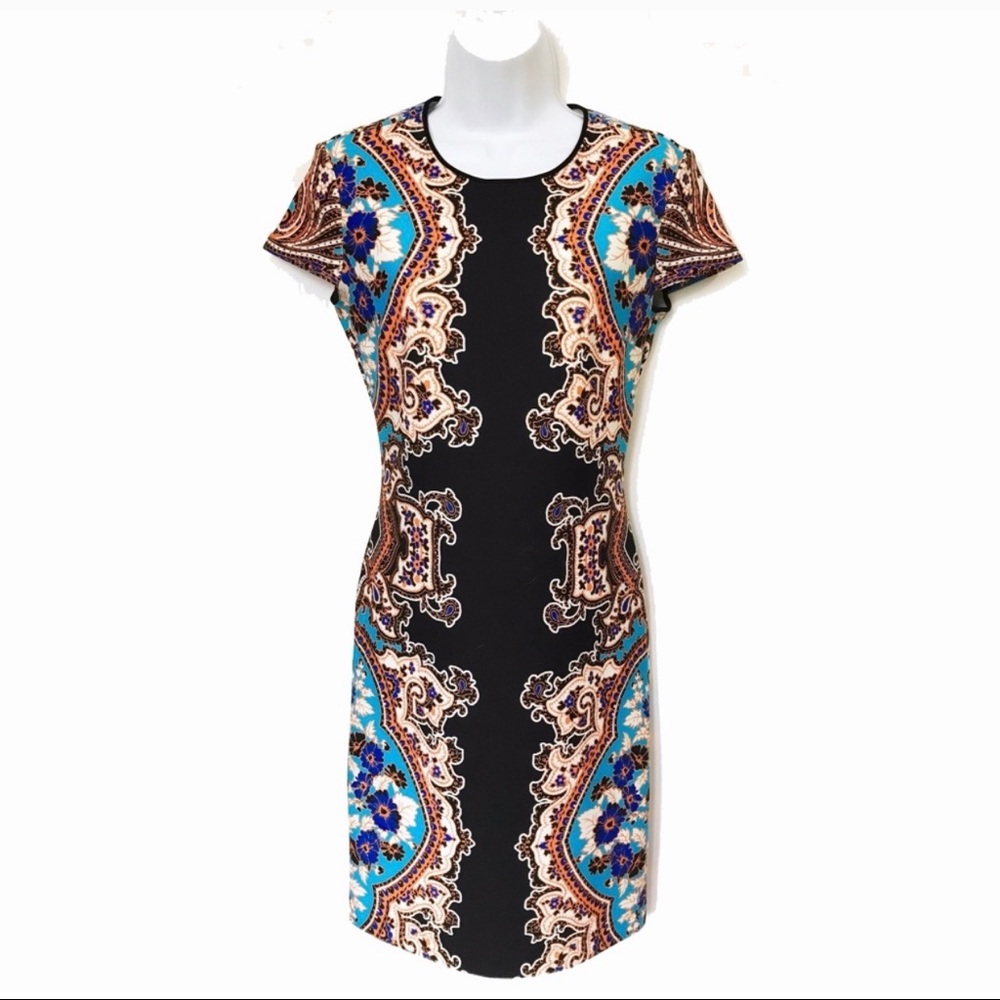Clover Canyon printed cap sleeve sheath dress Sm